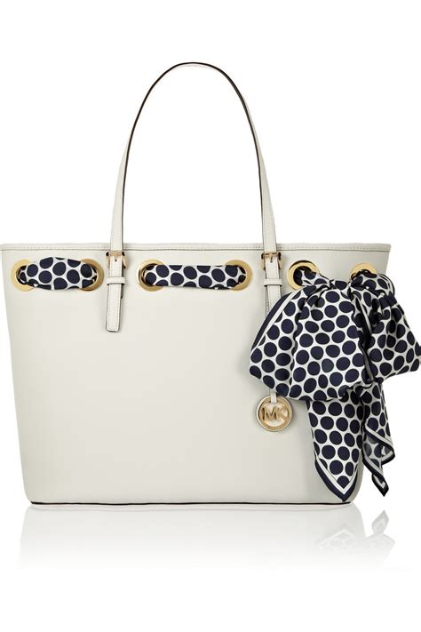 michael kors jet set scarf tote white|michael kors jet set large.